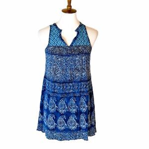 Blue peasant style cute tunic top